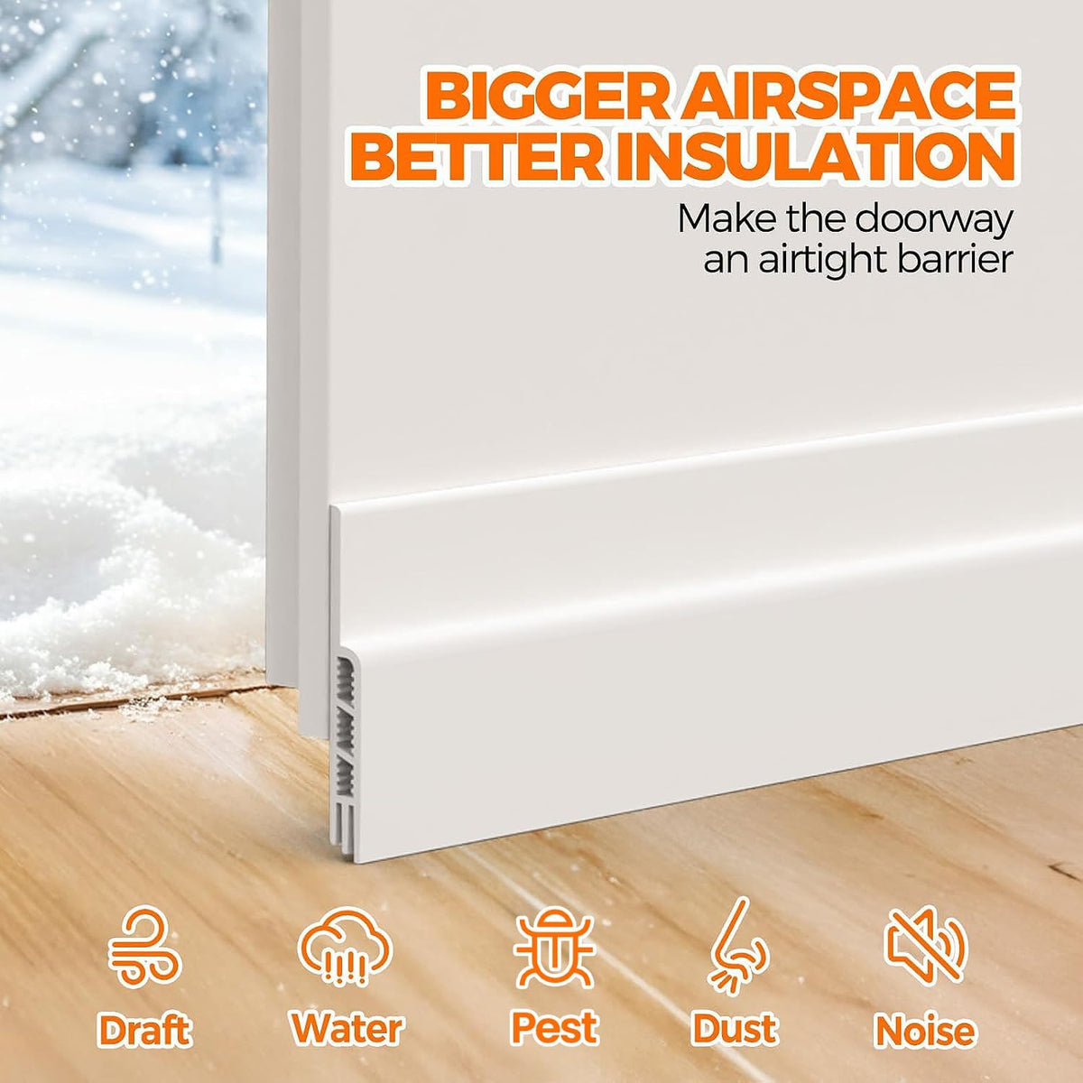 Door Draft Stopper 41Inch Weather Stripping Door Seal Sweep