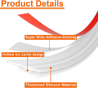 Door Draft Stopper, Door Sweep for Bottom of Door, Weather Stripping Door Seal, under Door Gap Filler Draft Blocker Soundproof Insulation save Energy Install Quickly Easily (Transparent, 39‘’)