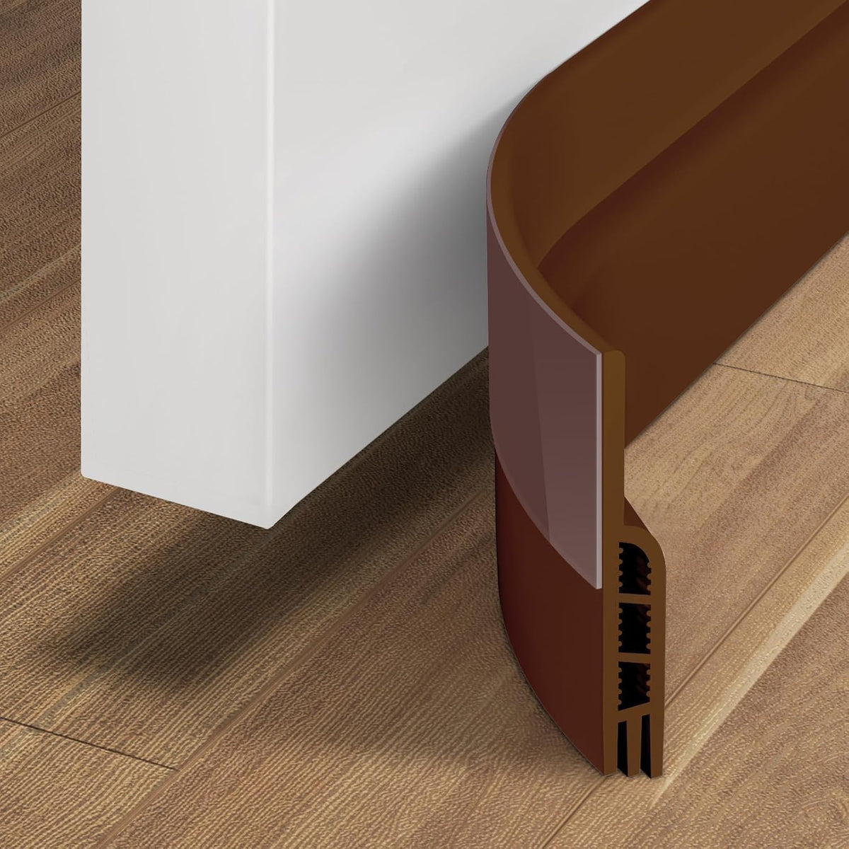 Door Draft Stopper, Door Sweep for Bottom of Door, Weather Stripping Door Seal, under Door Gap Filler Draft Blocker Soundproof Insulation save Energy Install Quickly Easily (Transparent, 39‘’)
